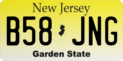 NJ license plate B58JNG