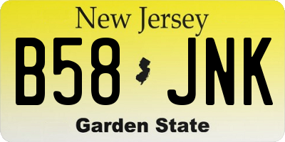NJ license plate B58JNK