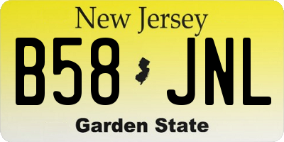 NJ license plate B58JNL