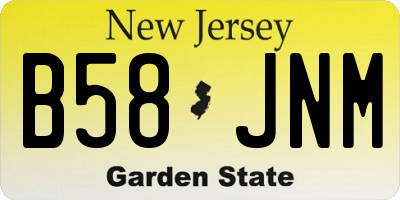 NJ license plate B58JNM