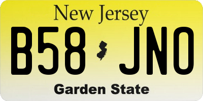NJ license plate B58JNO
