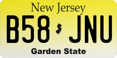 NJ license plate B58JNU