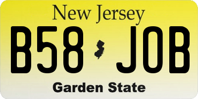 NJ license plate B58JOB
