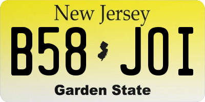 NJ license plate B58JOI