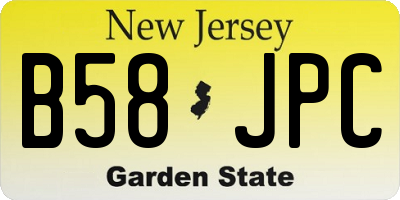NJ license plate B58JPC