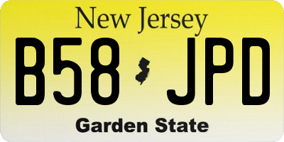 NJ license plate B58JPD