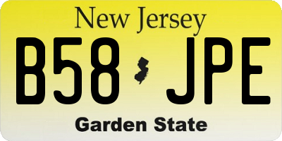 NJ license plate B58JPE