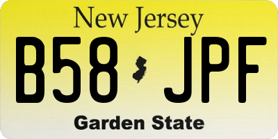 NJ license plate B58JPF
