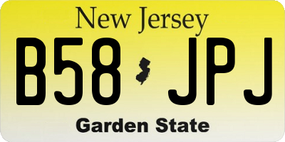 NJ license plate B58JPJ