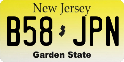NJ license plate B58JPN
