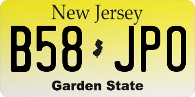 NJ license plate B58JPO