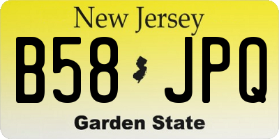 NJ license plate B58JPQ