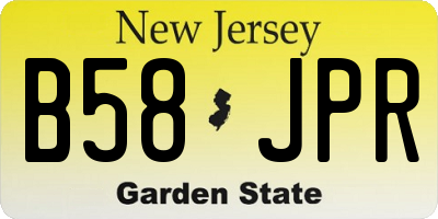 NJ license plate B58JPR