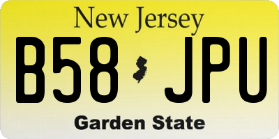 NJ license plate B58JPU