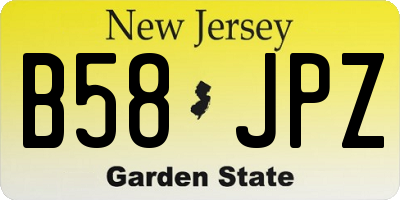 NJ license plate B58JPZ