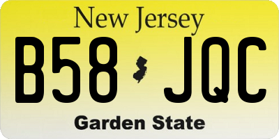 NJ license plate B58JQC
