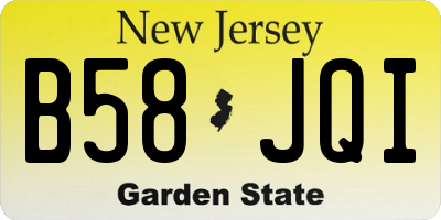 NJ license plate B58JQI