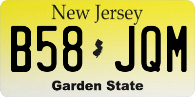 NJ license plate B58JQM