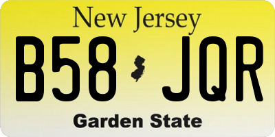 NJ license plate B58JQR