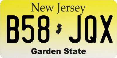 NJ license plate B58JQX