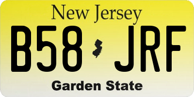 NJ license plate B58JRF