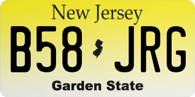 NJ license plate B58JRG