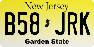 NJ license plate B58JRK