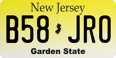 NJ license plate B58JRO
