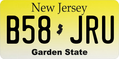 NJ license plate B58JRU