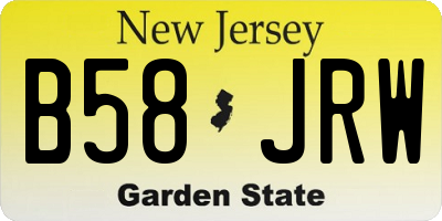 NJ license plate B58JRW