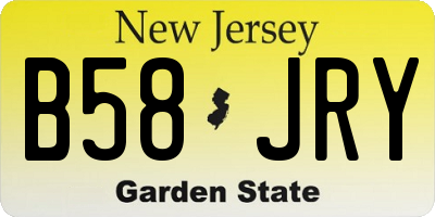 NJ license plate B58JRY