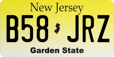 NJ license plate B58JRZ