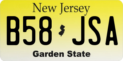 NJ license plate B58JSA