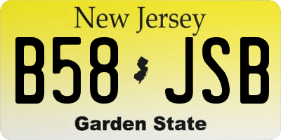 NJ license plate B58JSB