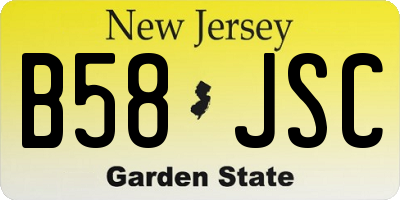 NJ license plate B58JSC
