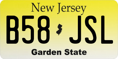 NJ license plate B58JSL