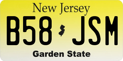 NJ license plate B58JSM
