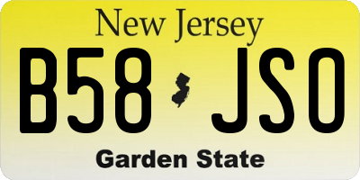 NJ license plate B58JSO