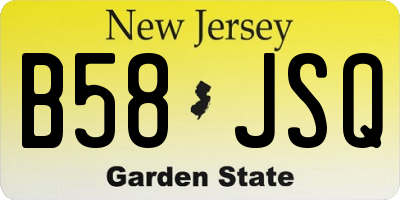 NJ license plate B58JSQ