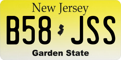 NJ license plate B58JSS