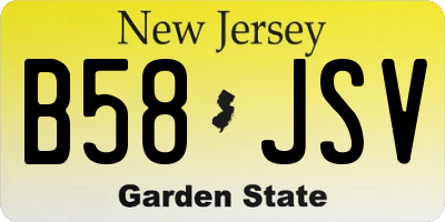 NJ license plate B58JSV
