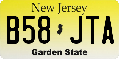 NJ license plate B58JTA