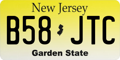 NJ license plate B58JTC