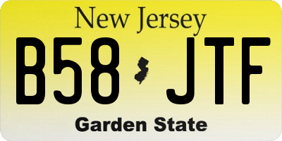 NJ license plate B58JTF