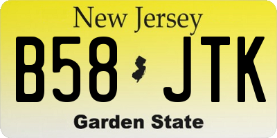 NJ license plate B58JTK