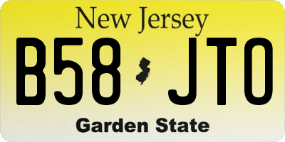NJ license plate B58JTO