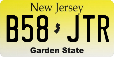 NJ license plate B58JTR