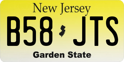 NJ license plate B58JTS