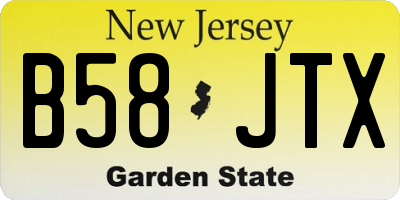 NJ license plate B58JTX