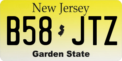 NJ license plate B58JTZ